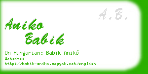 aniko babik business card
